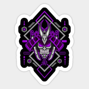 Samurai with Geometric Elements Sticker